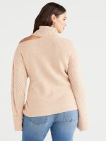 Sofia Jeans Women's Plus Size Cutout Turtleneck Sweater with Sequins, Sizes 1X-5X - Image 3